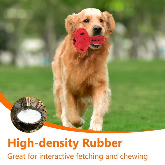 Tough Rubber Dog Treat Dispensing Chew Toy for Aggressive Chewers Red