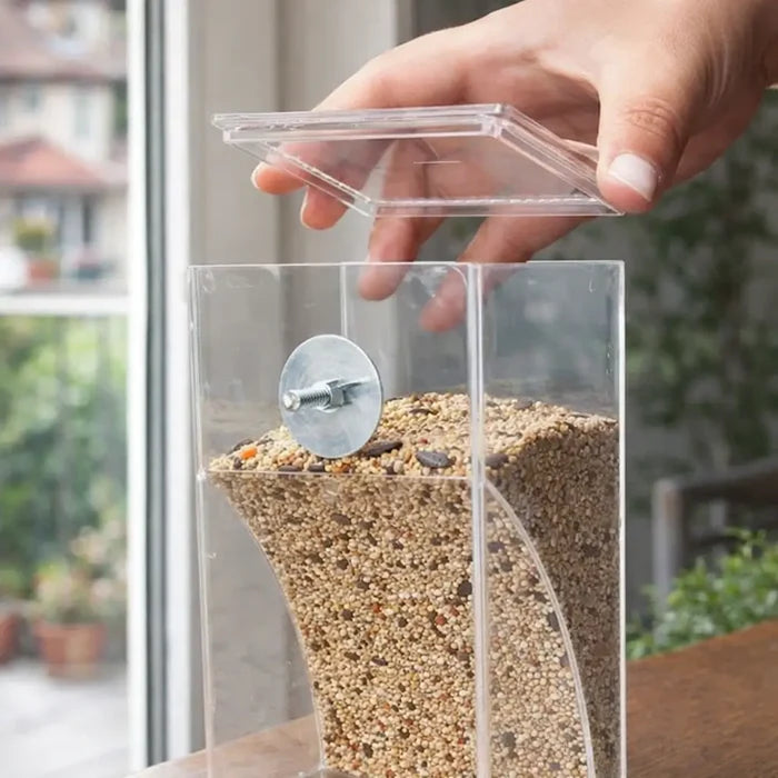 Transparent Bird Feeder for Cage – Automatic No Mess Bird Feeding Station