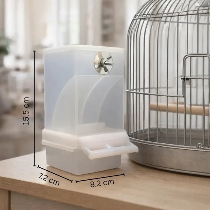 Transparent Bird Feeder for Cage – Automatic No Mess Bird Feeding Station