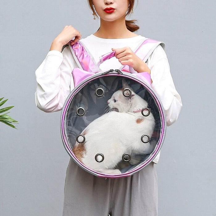 Transparent Portable Pet Backpack for Travel and Breathing