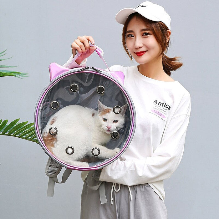 Transparent Portable Pet Backpack for Travel and Breathing