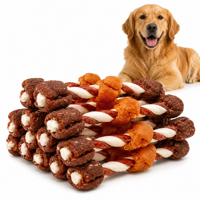 Triple Flavor Dog Chews – Long-Lasting Calcium Bones for Aggressive Chewers (Box of 10)