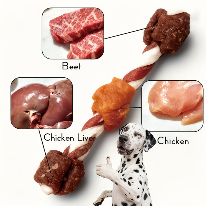 Triple Flavor Dog Chews – Long-Lasting Calcium Bones for Aggressive Chewers (Box of 10)