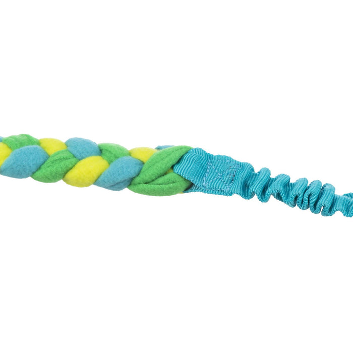 Trixie | Dog Sports Toy | Long Plaited Floppy Fleece Tugger with Bungee Handle