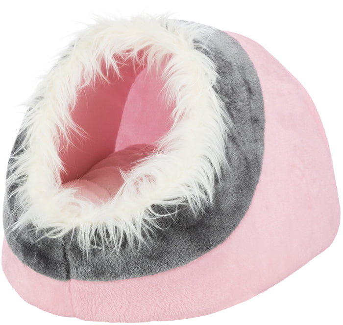 Trixie Minou Cat & Small Dog Cave Bed Pink/Grey 41x35x26cm | Cosy Pet Igloo