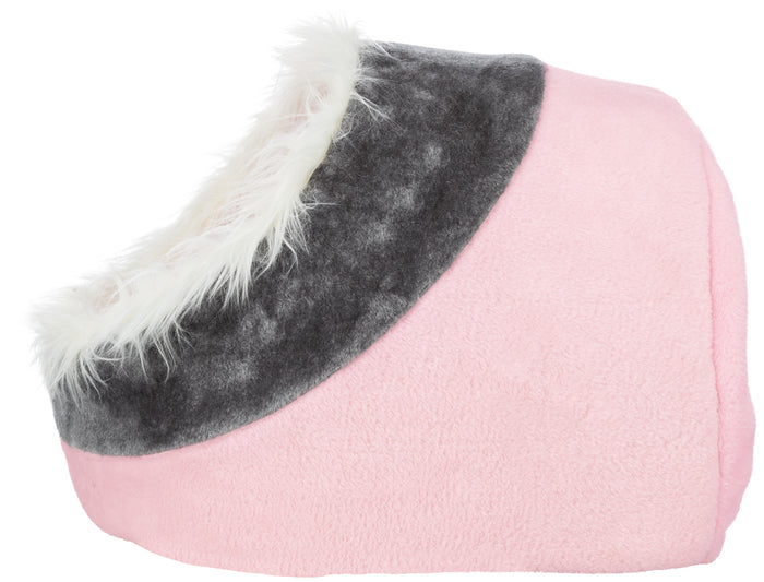 Trixie Minou Cat & Small Dog Cave Bed Pink/Grey 41x35x26cm | Cosy Pet Igloo