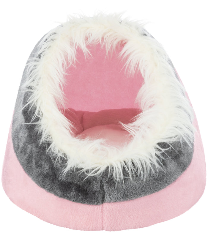 Trixie Minou Cat & Small Dog Cave Bed Pink/Grey 41x35x26cm | Cosy Pet Igloo