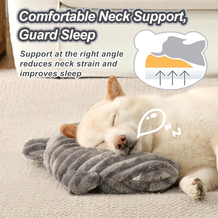 U-Shaped Plush Dog Pillow for Neck Support & Cozy Resting Comfort