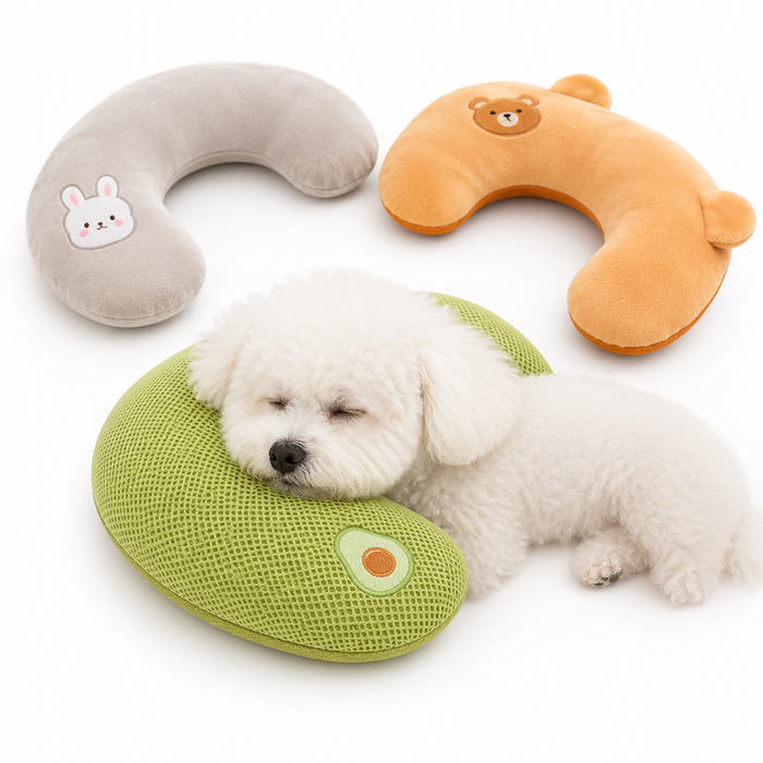 U-Shaped Plush Pet Pillow with Neck Support – Ultra-Soft Cushion for Dogs & Cats