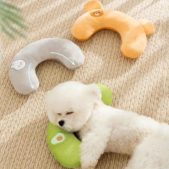 U-Shaped Plush Pet Pillow with Neck Support – Ultra-Soft Cushion for Dogs & Cats
