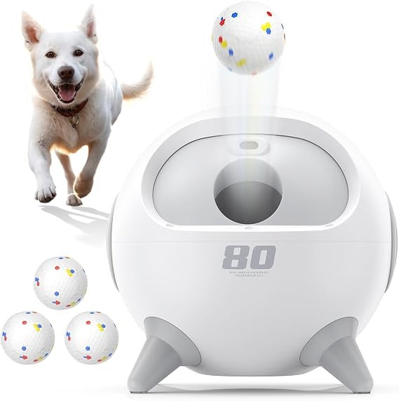 uahpet Dog Ball Launcher with Obstacle Detection – 20-80ft