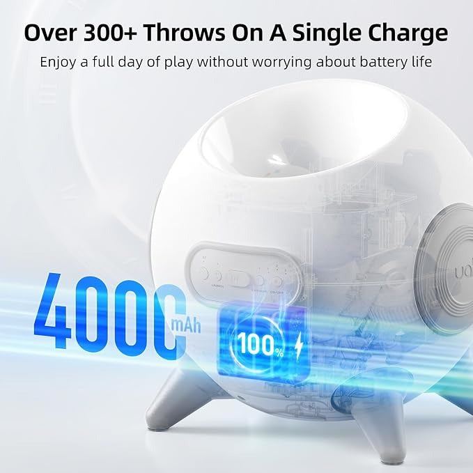 uahpet Dog Ball Launcher with Obstacle Detection – 20-80ft