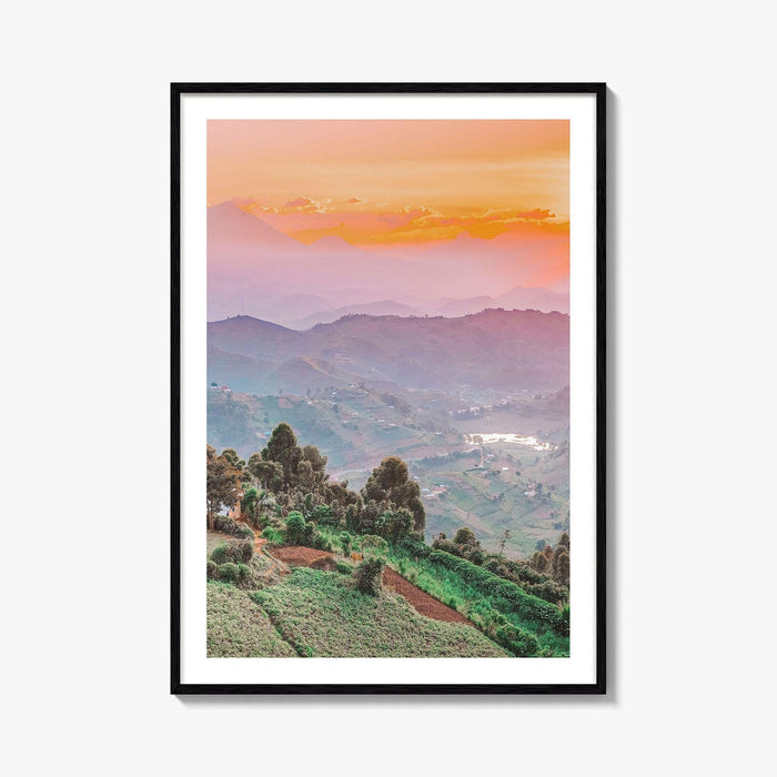Kisoro Uganda Fine Art Photo Print, Virunga Mountains Landscape, East Africa Wall Poster