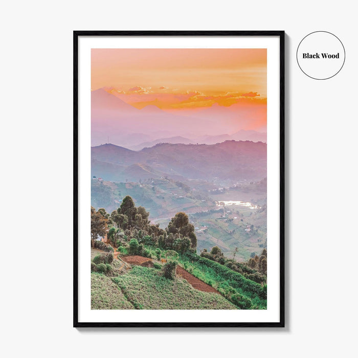 Kisoro Uganda Fine Art Photo Print, Virunga Mountains Landscape, East Africa Wall Poster