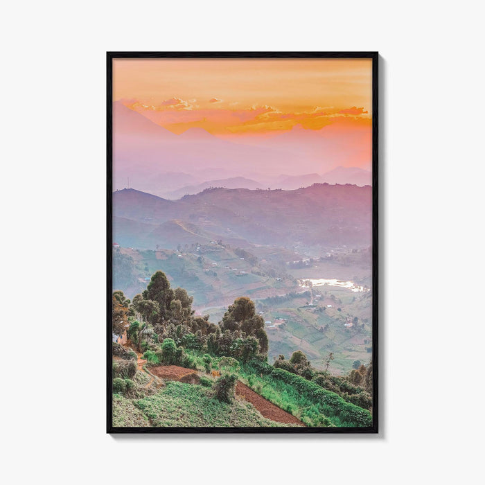Kisoro Uganda Fine Art Photo Print, Virunga Mountains Landscape, East Africa Wall Poster