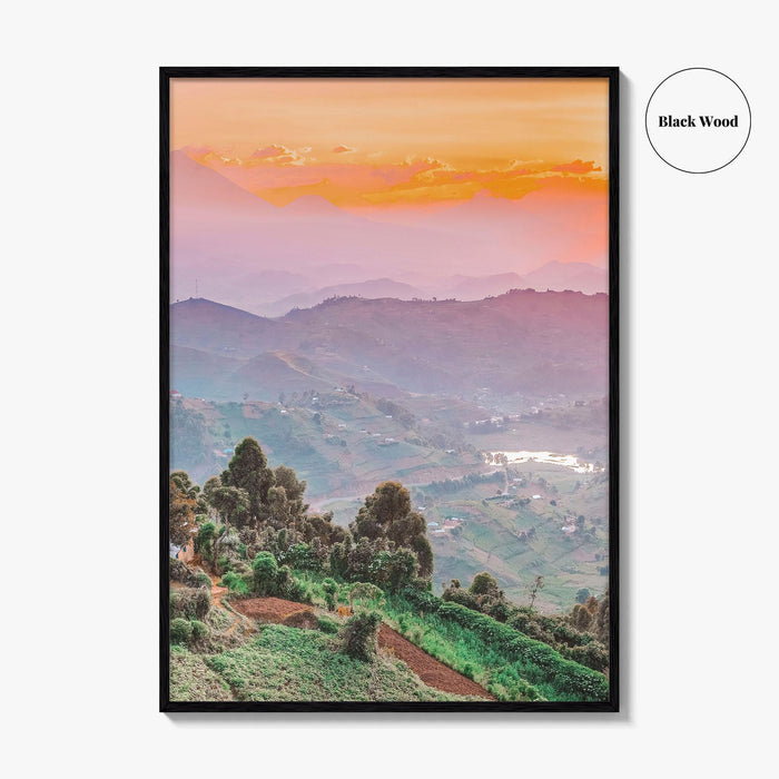 Kisoro Uganda Fine Art Photo Print, Virunga Mountains Landscape, East Africa Wall Poster