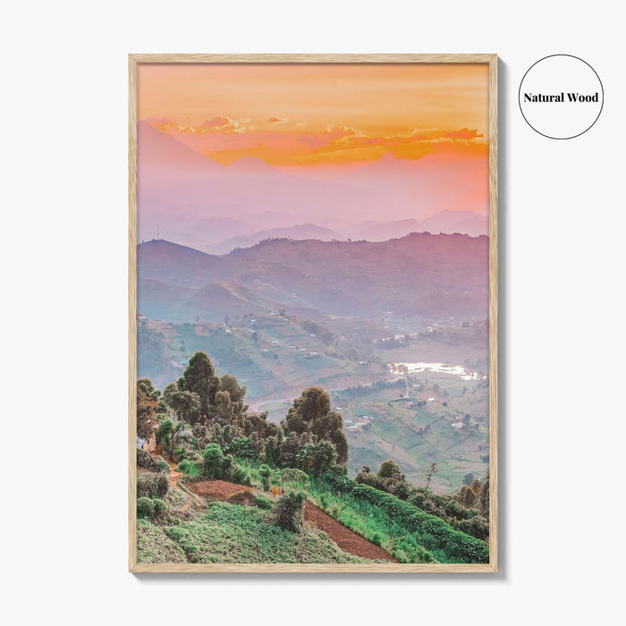 Kisoro Uganda Fine Art Photo Print, Virunga Mountains Landscape, East Africa Wall Poster