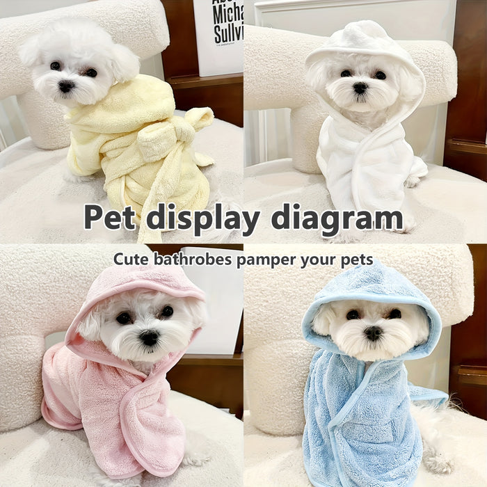 Ultra-Absorbent Pet Bathrobe for Dogs & Cats | Soft Quick-Dry Towel Robe
