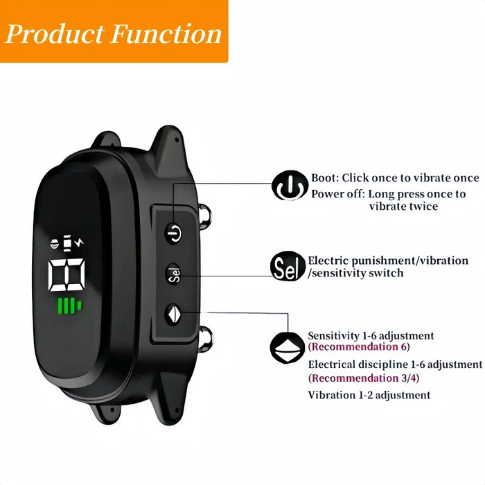 Ultrasonic Anti Bark Collar for Dogs – Waterproof Rechargeable Bark Control Collar