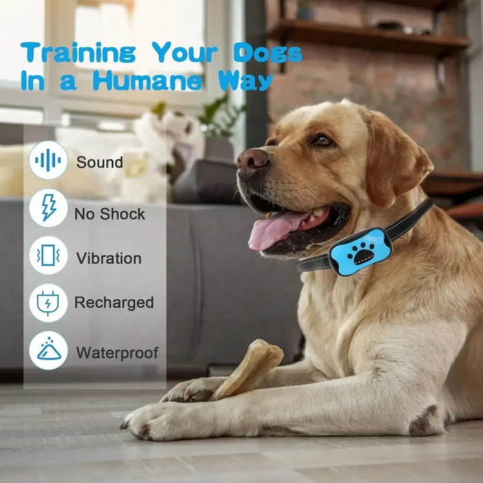 USB Rechargeable Anti Bark Collar for Dogs – Ultrasonic Dog Training Collar