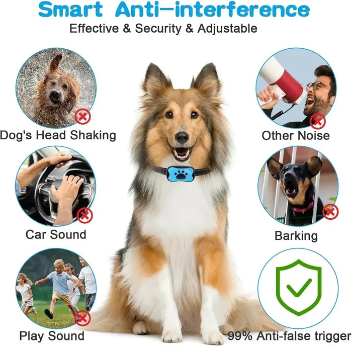 USB Rechargeable Anti Bark Collar for Dogs – Ultrasonic Dog Training Collar