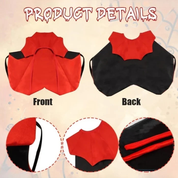 Vampire Bat Cape Costume for Small Dogs & Cats | Halloween Pet Outfit