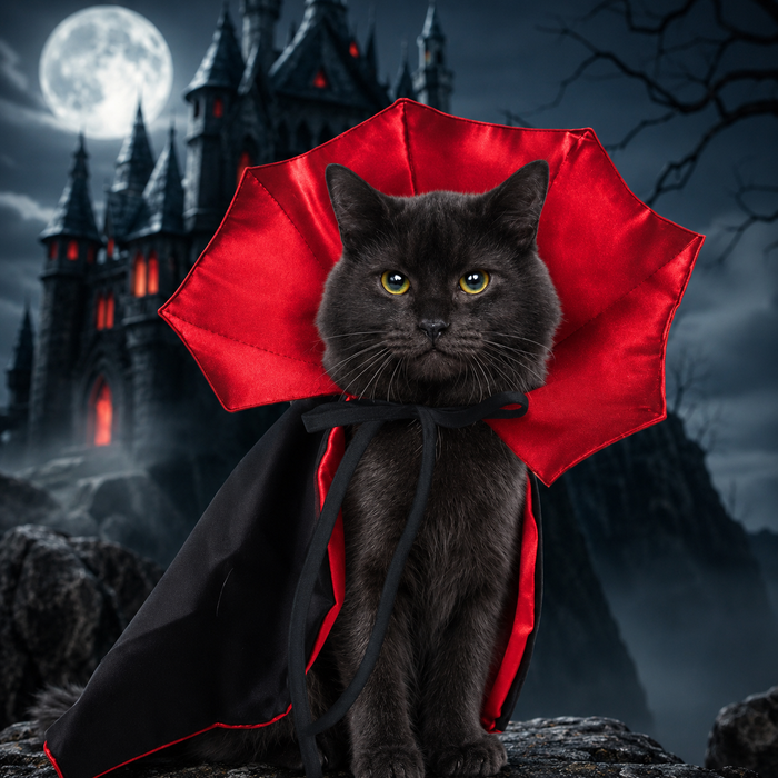 Vampire Bat Cape Costume for Small Dogs & Cats | Halloween Pet Outfit