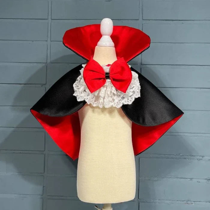 Vampire Dog Costume Cape | Halloween Prince Outfit for Small & Medium Dogs