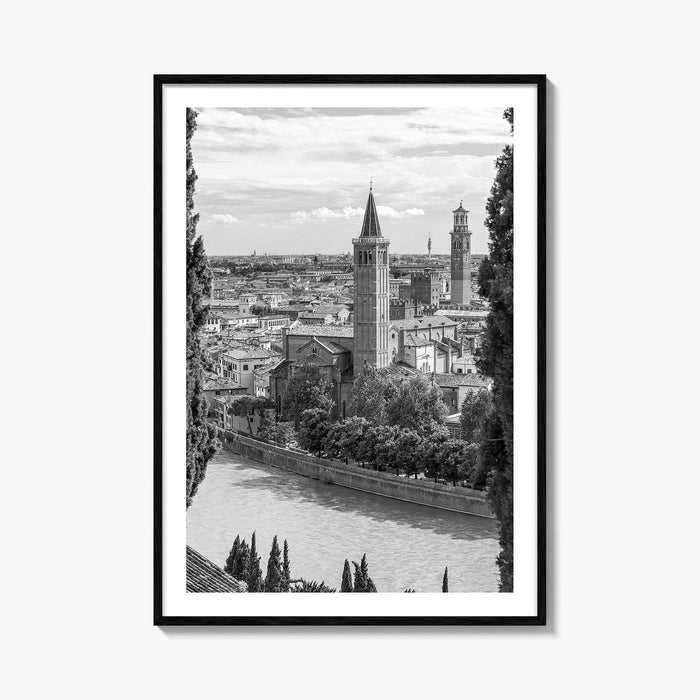 Verona Black and White Fine Art Photo Print, Historic Italy Poster, Veneto Poster