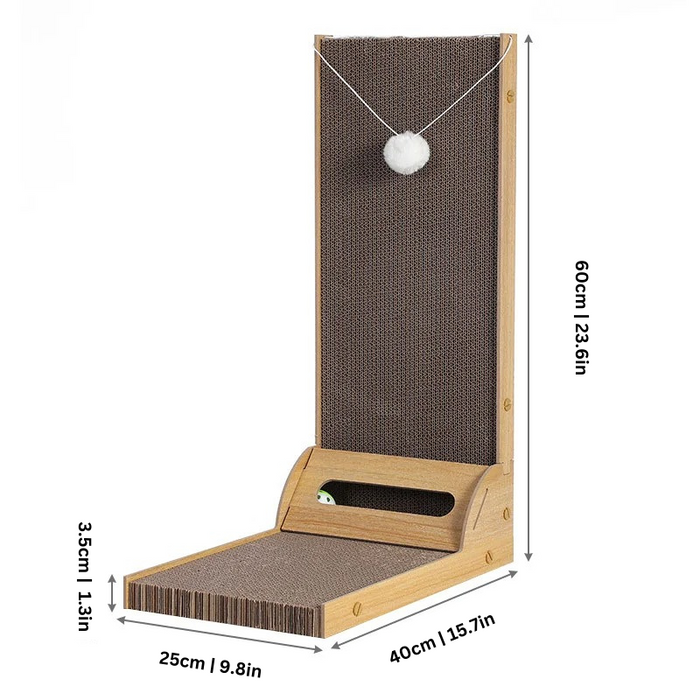 Vertical Cat Scratching Post – Wood Edge Honeycomb Scratcher