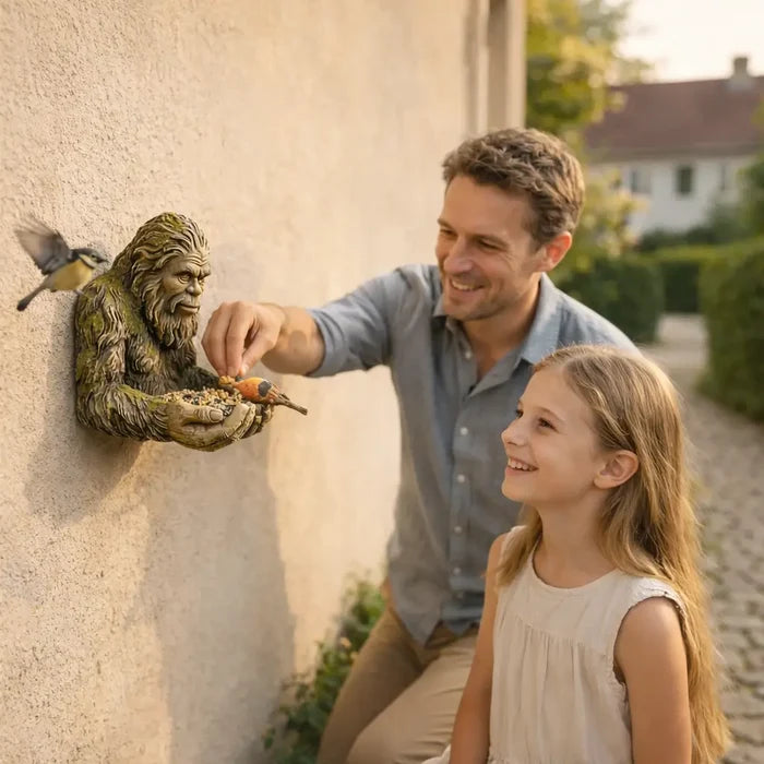 Wall Mounted Bird Feeder Station – Resin Tree Face Bird Feeder