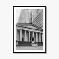 Wall Street Black and White Fine Art Photo Print, Federal Hall National Memorial, NYC