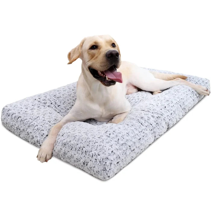 Washable Plush Dog Bed – Anti Slip Dog Crate Bed for Small, Medium & Large Dogs