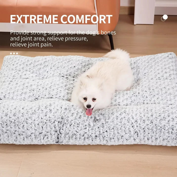 Washable Plush Dog Bed – Anti Slip Dog Crate Bed for Small, Medium & Large Dogs