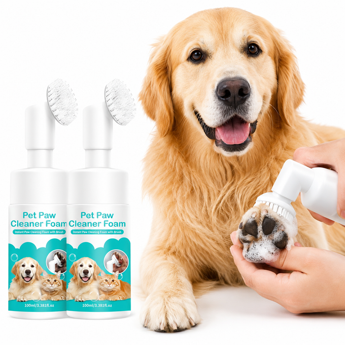 Waterless Pet Paw Cleaner Foam with Soft Brush for Dogs & Cats 150ml