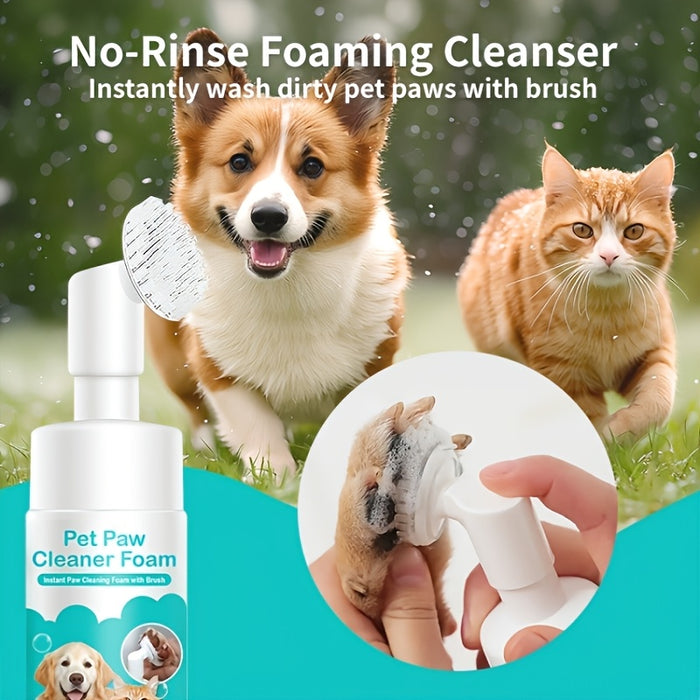 Waterless Pet Paw Cleaner Foam with Soft Brush for Dogs & Cats 150ml