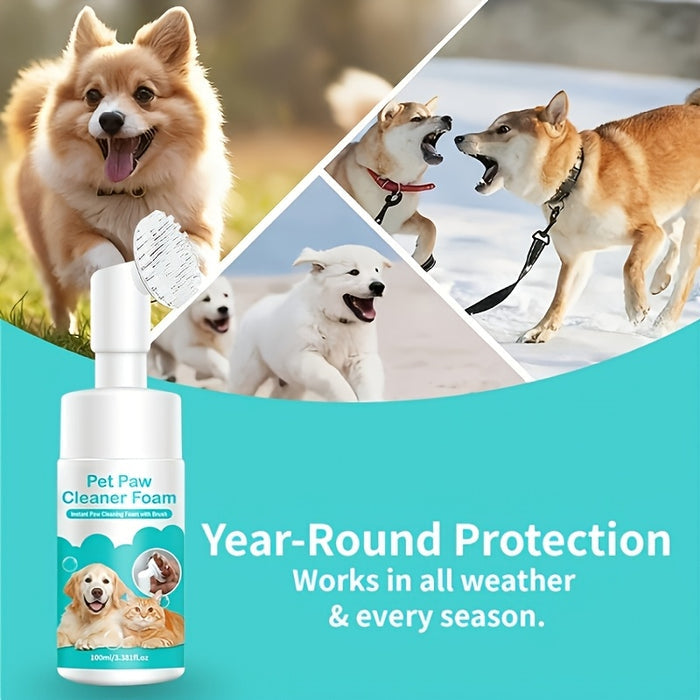 Waterless Pet Paw Cleaner Foam with Soft Brush for Dogs & Cats 150ml