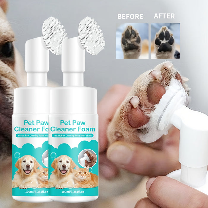Waterless Pet Paw Cleaner Foam with Soft Brush for Dogs & Cats 150ml