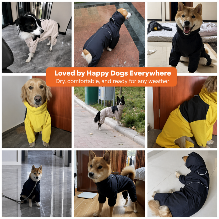 Waterproof Dog Raincoat with Full Coverage – Hooded Pet Rain Jacket