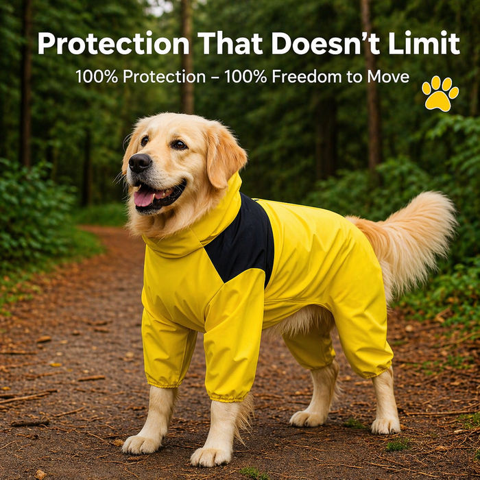 Waterproof Dog Raincoat with Full Coverage – Hooded Pet Rain Jacket