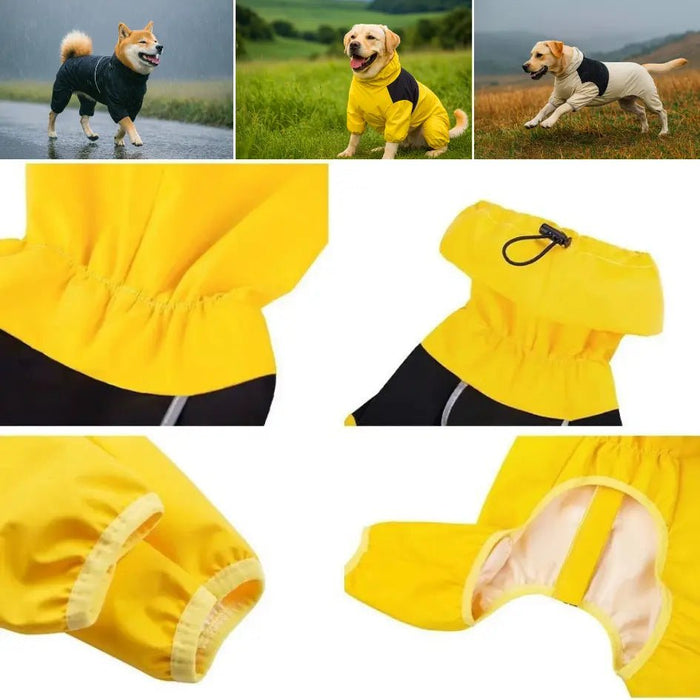Waterproof Dog Raincoat with Full Coverage – Hooded Pet Rain Jacket