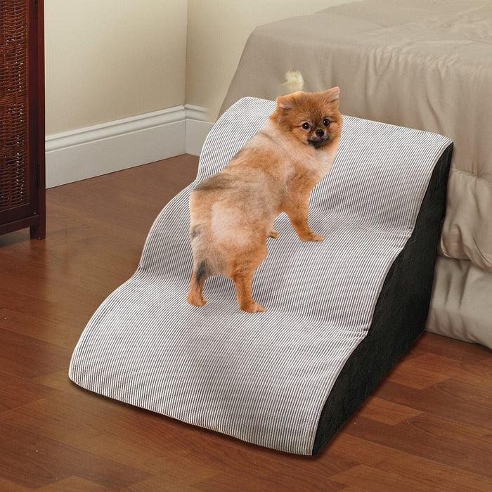 Wavy Dog Stairs for Beds & Sofas – Soft Pet Steps for Small & Senior Dogs