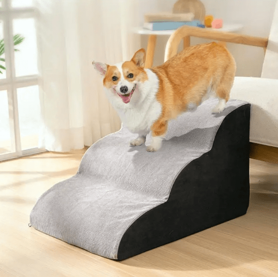 Wavy Dog Stairs for Beds & Sofas – Soft Pet Steps for Small & Senior Dogs