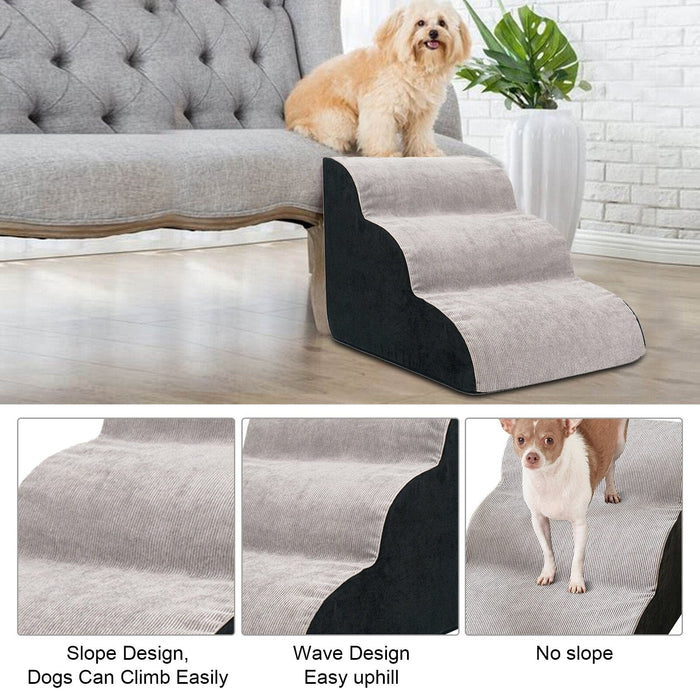 Wavy Dog Stairs for Beds & Sofas – Soft Pet Steps for Small & Senior Dogs