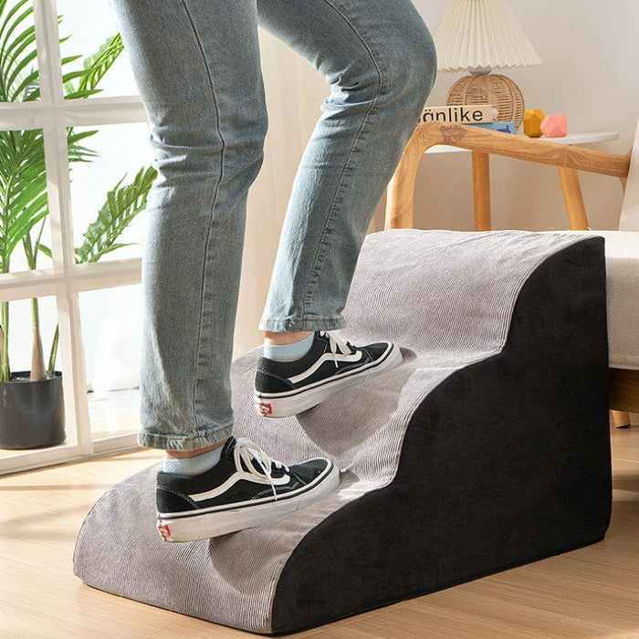 Wavy Dog Stairs for Beds & Sofas – Soft Pet Steps for Small & Senior Dogs