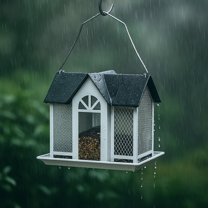Weatherproof Hanging Bird Feeder House – Metal Birdhouse Feeding Station