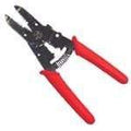 Wire stripper tool with red handles for electrical cable and wire cutting